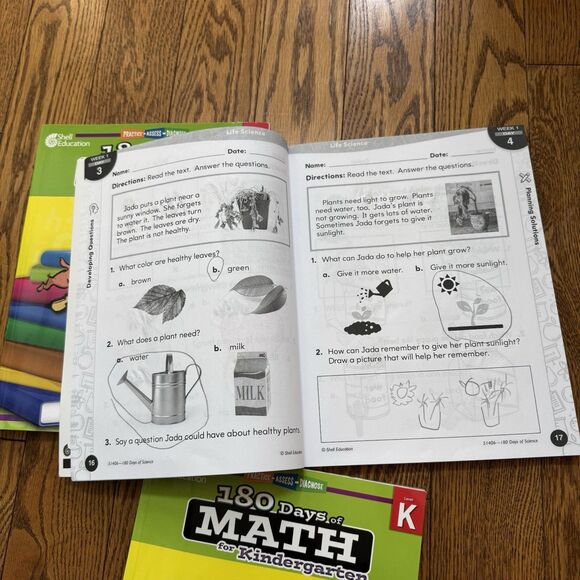 3 Homeschool Grade K Kindergarten WorkBooks 180 Days Of Reading Math Science - Picture 6 of 8